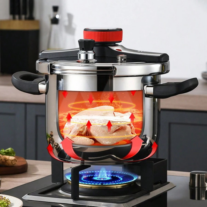 Panela de Pressão TurboChef Aço Inoxidável – À Prova de Explosões + Compre 1, Leve 2 + Brinde: Kit Utensílios